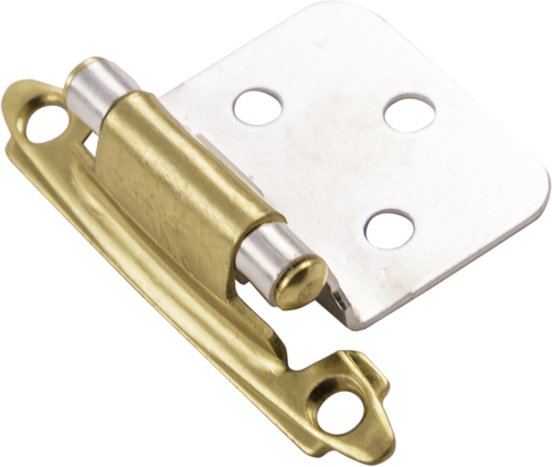 Hinge Flush Surface Face Frame Self-Close Polished Brass with Chrome Finish P144-PBCH