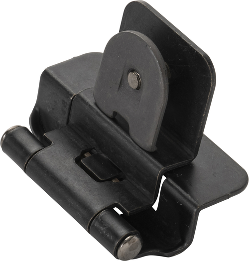 Hinge Double Demountable 3/8'' Inset 1/4'' Overlay Black Iron Finish P5312-BI