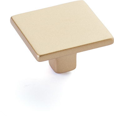 Armadio Knob, Square, Signature Satin Brass 1-3/8'' dia 360-SSB