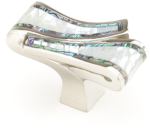 Avalon Bay Knob, Mother of Pearl, Imperial Shell, Polished Nickel, 1-7/8'' x 1'' 661-PN