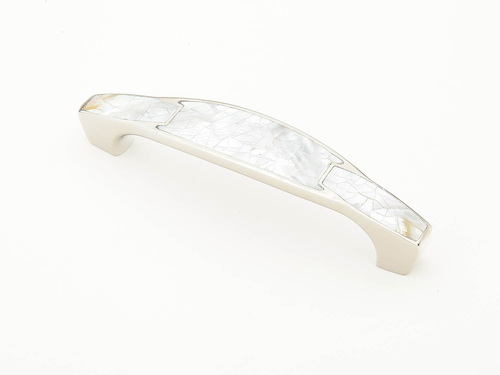 Mother of Pearl Pull, Polished Nickel, 4'' cc 992-4-MOP/PN