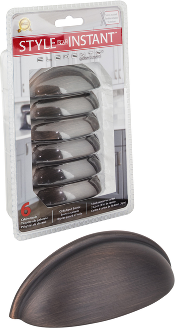 Retail Pack Hardware 3'' cc Cup/Bin Pull 2981DBAC-R