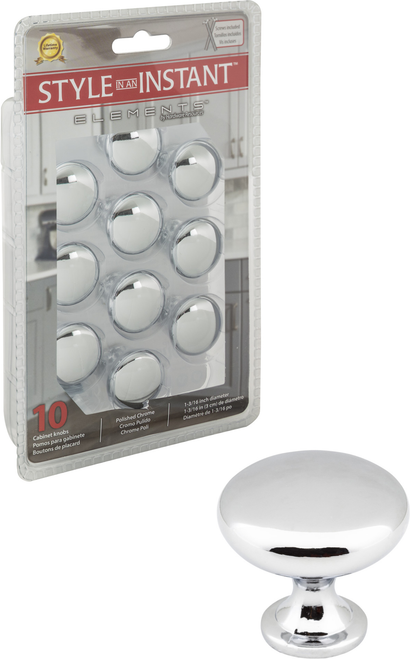 Retail Pack Hardware 1-3/16'' Diameter Mushroom Knob 3910-PC-R