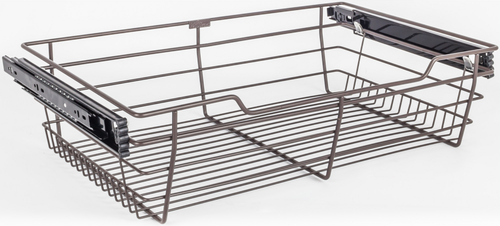 Pullout Closet Baskets Dark Bronze Closet Pullout Basket with Slides 16''D x 23''W x 6''H POB1-16236ORB