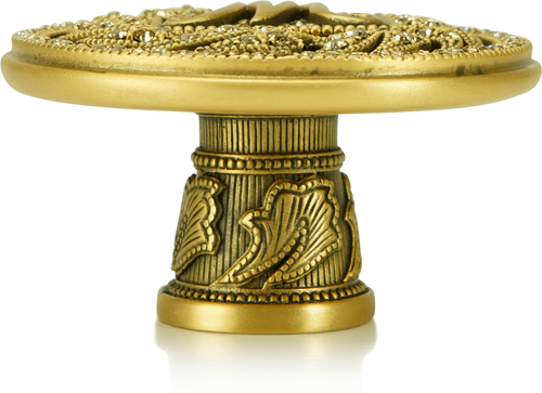 Evening Dress 5 Initial W Knob, Lt Colorado Topaz Museum Gold Finish 10354MG/W