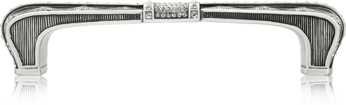 5'' cc Evening Dress 2 Pull, Clear Crystal Matte Silver Finish 10430MS