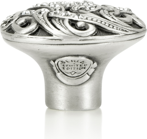 Belmont Knob, Clear Crystal Matte Silver Finish 7149MS