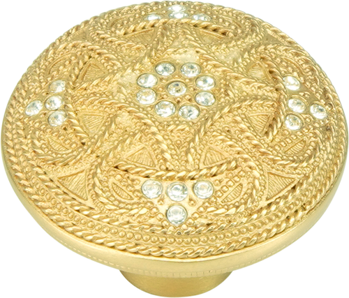 Assorted Knob, Decorated With Swarovski® Clear Crystal, Satin Gold 7155SG