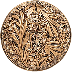 Glendale Court Knob, Lt. Colorado Topaz Crystal Museum Gold Finish 7718/9