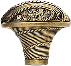 Edgar Berebi Waldorf Knob Decorated With Light Colorado Topaz Swarovski Crystals In Burnished Brass Plate 7737BB