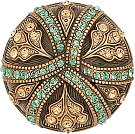 Hampton Knob, Erinite & Lt. Colorado Topaz Crystal Museum Gold Finish 7747/3