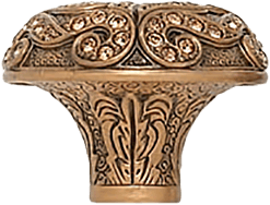 Trescott Knob, Decorated With Swarovski® Lt. Smoke & Lt. Colorado Crystal, Museum Gold 8146/9