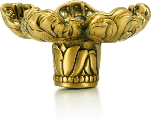 Floral Knob, Lt. Colorado, Lt. Smoke & Smoke Crystal Museum Gold Finish 8188/9