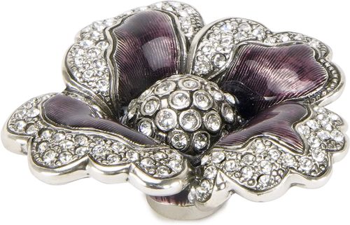 Chartres Knob Wild Berry, Decorated With Swarovski® Clear Crystal, Burnished Silver Finish 8219/96