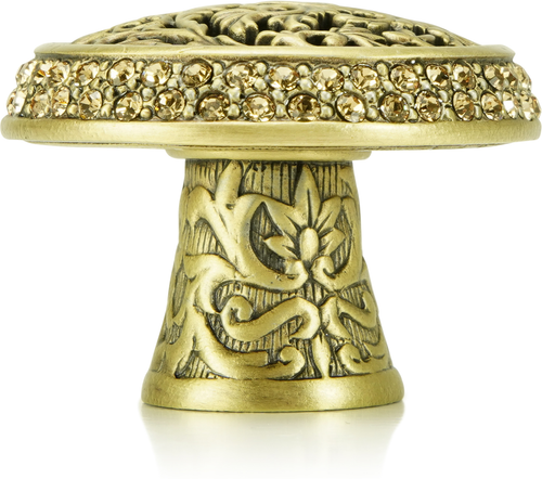 Glendale Court Knob, Lt. Colorado Crystal Burnish Brass Finish 8507BB