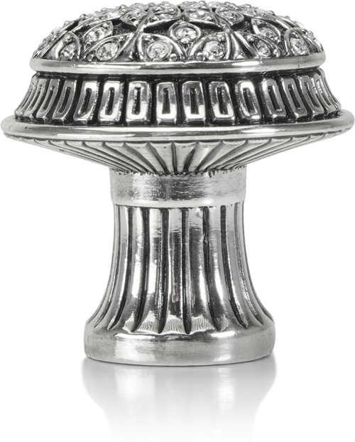 Hampton Knob, Clear Crystal Burnish Silver Finish 8529/16