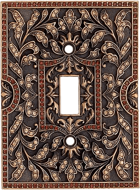 Single Toggle, No Decorative T/b, Lt. Colorado & Smoke Cryst. Museum Gold Finish 8594/9