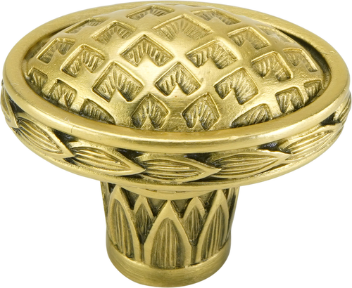 Edgar Berebi Thames Oval Knob In Florentine Gold Plate 8658FG