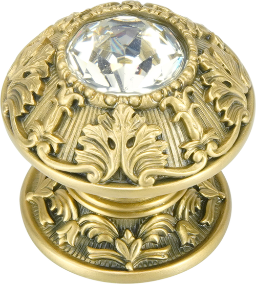 Hyde Park Knob, Decorated With Swarovski® Clear Crystal, Florentine Gold 8714FG