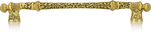12'' cc Glendale Court Appliance Pull, Lt. Colorado Crystal, Florentine Gold Finish 9154FG