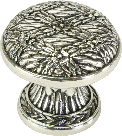 Edgar Berebi Regina Knob In Burnished Silver Plate 9636-6