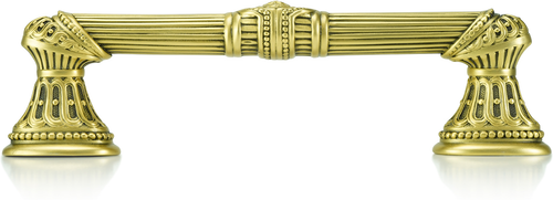6'' cc Empire Pull W/ Horizontal Lion Motif, Florentine Gold Finish 9717FG