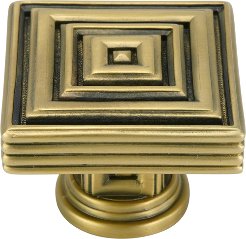 Edgar Berebi Innsbruck Square Knob In Florentine Gold Plate 9929FG