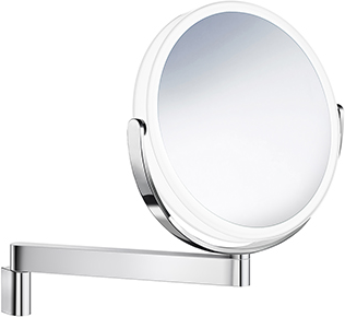 BB Bath Wall-mounted LED Rechargeable 2-sided Shaving/make-up mirror - Polished Chrome FK446