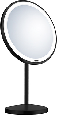 BB Bath Free Standing LED Rechargeable 7x's Make-up mirror- Matte Black ZB625