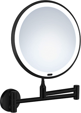 BB Bath Wall Mounted LED Rechargeable 7x's Make-up mirror- Matte Black ZB626