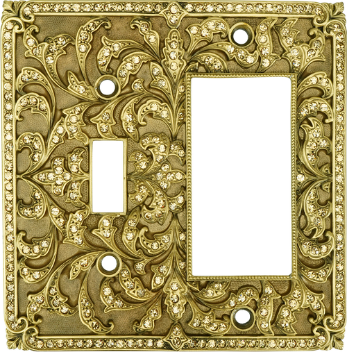 Switch Plates Single Gfi/ Single Toggle, Lt. Colorado Topaz Crystal 7999FG