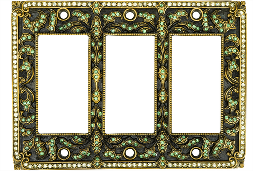 Switch Plates Triple Gfi Switch Cover, Erinite & Jonquil Crystal 8001/3