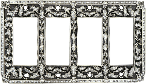 Switch Plates 4 Gfi Switch Cover, Clear Crystal 8824MS