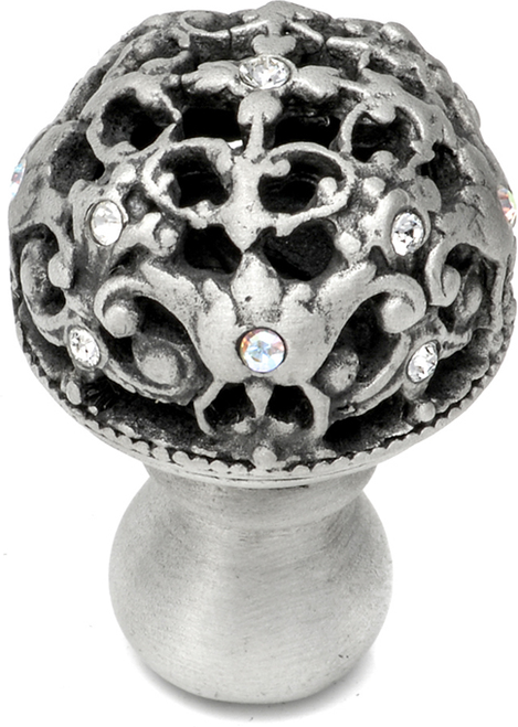 Juliane Grace medium knob full round with 13 Swarovski Clear & Aurore Boreale Crystals 139-11CAB