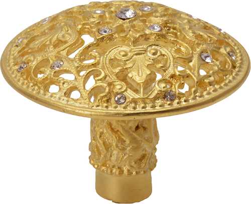 Juliane Grace large knob with 17 Swarovski Clear Crystals in Gilded Mercury. 146-8C