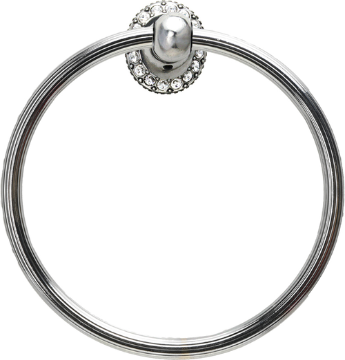 Caché full swing towel reeded ring with Swarovski Clear Crystals 1716R-9C