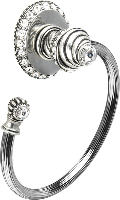 Caché ll large swing towel reeded ring left with 42 rivoli Swarovski Clear Crystals 1847R-9C
