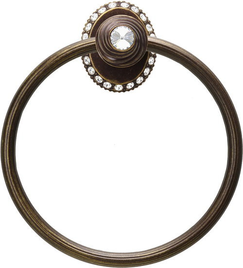 Caché ll full swing towel reeded ring right with Swarovski Clear Crystals 1856R-3C
