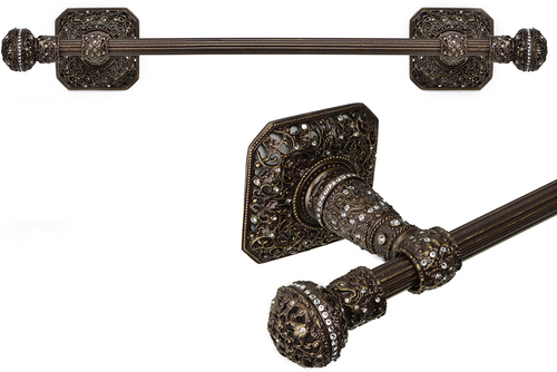 Juliane Grace 24'' cc towel bar with 350 Swarovski Clear Crystals with 5/8'' reeded center 4051R-3C