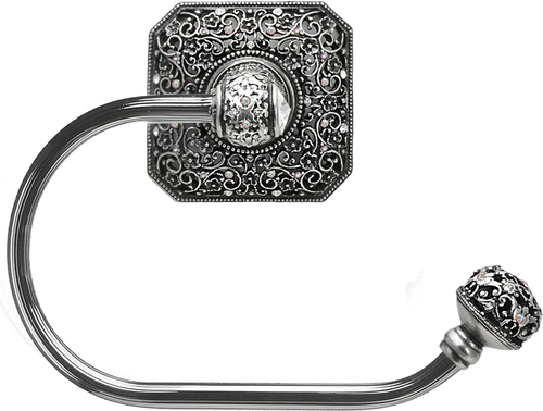 Juliane Grace swing tissue reeded ring right with 131 Swarovski Clear & Aurore Boreale Crystals 4057R-9CAB