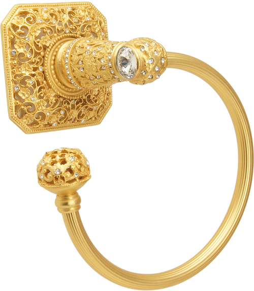 Juliane Grace swing towel reeded ring left with 131 Swarovski Clear Crystals 4058R-8C