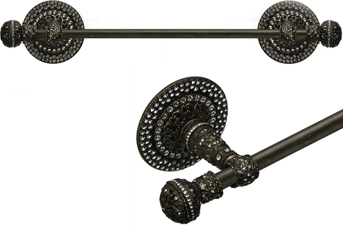 Juliane Grace II 32'' cc towel bar with 417 Swarovski Clear Crystals with 5/8'' smooth center 4252-3C