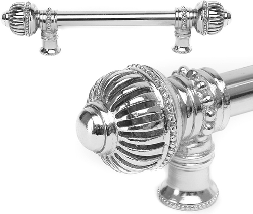 Cricket Cage 9'' cc with 5/8'' smooth center long pull large finial in Platinum. 5571-24