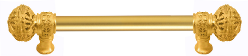 Juliane Grace 6'' cc with 5/8'' smooth center long pull large finial in Gilded Mercury. 5600-8