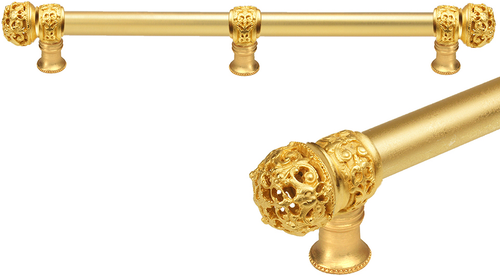 Juliane Grace 18'' cc with 5/8'' smooth center long pull & center brace small finial in Gilded Mercury. 5618-8