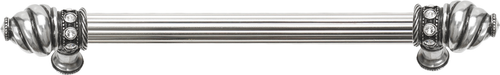 Caché 9'' cc with 5/8'' reeded center long pull with 16 rivoli Swarovski Clear Crystals in Chalice. 5671R-9C