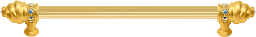 Caché 18'' cc with 5/8'' reeded center long pull with 16 rivoli Swarovski Aurore Boreale Crystals 5673R-8AB