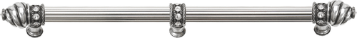 Caché 18'' cc with 5/8'' reeded center long pull & center brace with 16 rivoli Swarovski Clear Crystals in Chalice. 5678R-9C