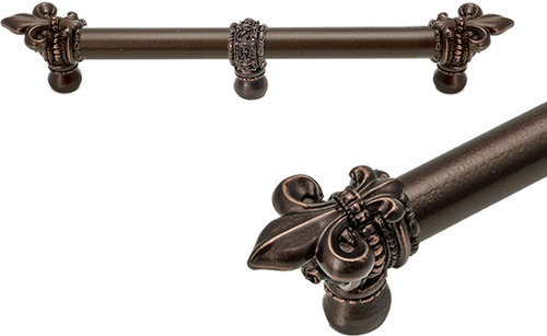 Charlemagne 9'' cc with 5/8'' smooth center long pull with large Fleur De Lys with center brace 5716-22