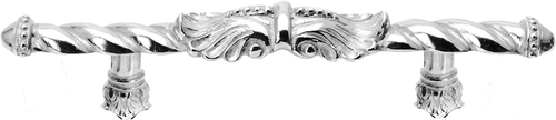 Acanthus 4'' cc large pull Romanesque style in Platinum. 826-24